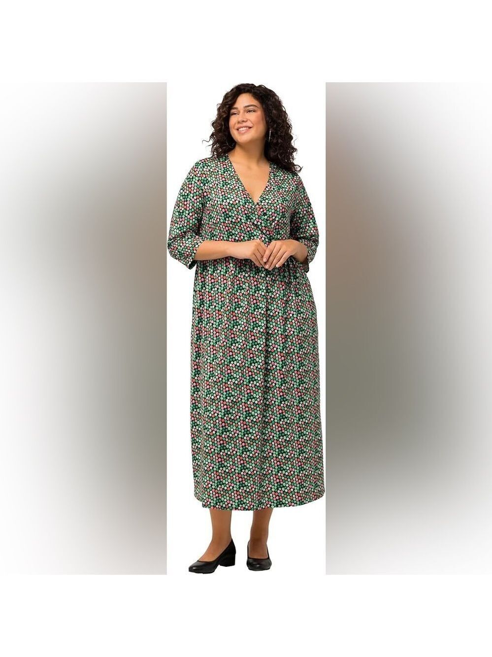 Ulla Popken Rainbow Dot Empire A-Line Pocket Dress - Size 14/16